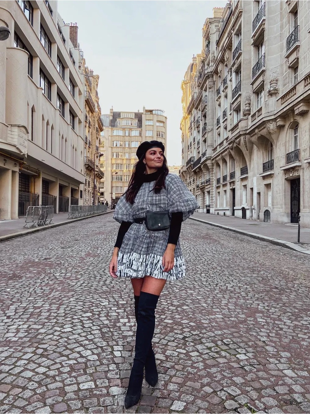 Aje Memento Black White Plaid Print Cotton Tiered Mini Dress - Picture 15 of 16